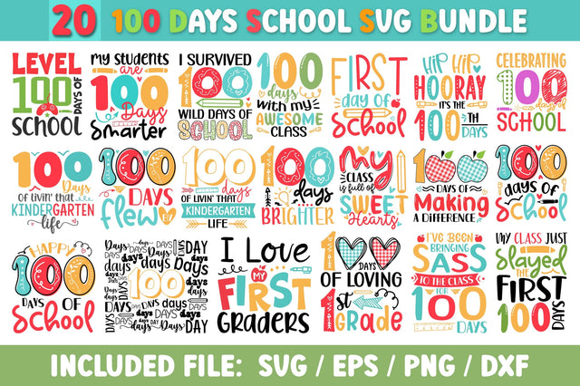 100 Days of School SVG Bundle SVG SH_Tee store 