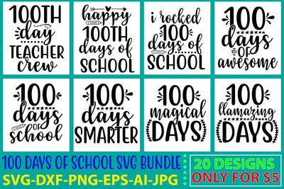 100 Days Of School Svg Bundle SVG Syaman 