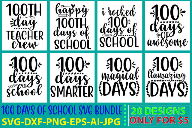 100 Days Of School Svg Bundle SVG Syaman 