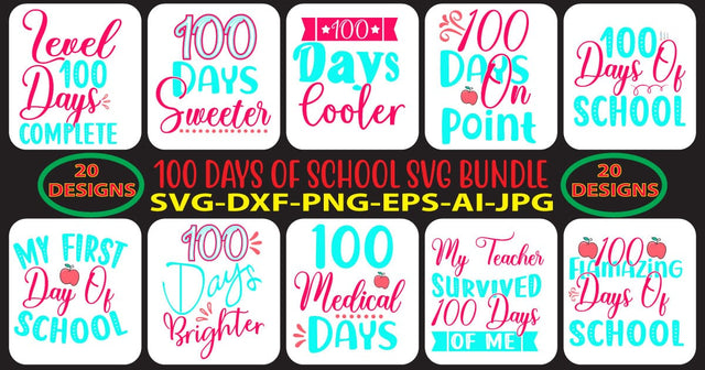 100 Days Of School SVG Bundle SVG Syaman 