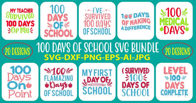 100 Days Of School SVG Bundle SVG Syaman 