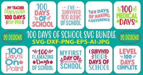 100 Days Of School SVG Bundle SVG Syaman 