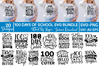 100 Days Of School SVG Bundle SVGs,Quotes and Sayings,Food & Drink,On Sale, Print & Cut SVG DesignPlante 503 