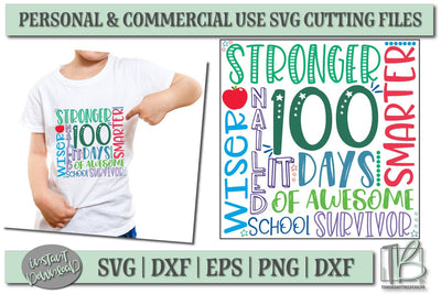 100 Days of School SVG File, Subway Art SVG Cut File SVG TB Designs 