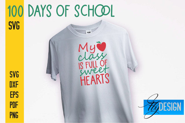 100 days of school SVG | Funny Quotes SVG Design | School SVG SVG Fly Design 