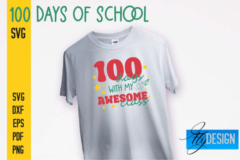 100 days of school SVG | Funny Quotes SVG Design | School SVG SVG Fly Design 