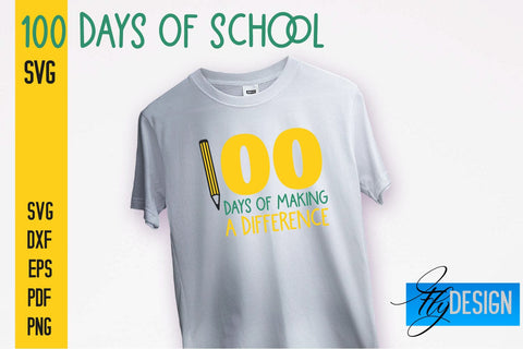 100 days of school SVG | Funny Quotes SVG Design | School SVG SVG Fly Design 