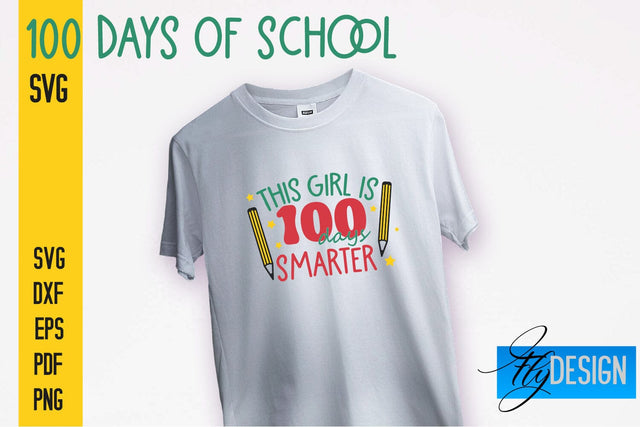 100 days of school SVG | Funny Quotes SVG Design | School SVG SVG Fly Design 