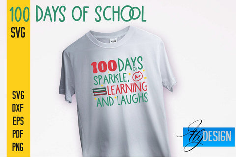 100 days of school SVG | Funny Quotes SVG Design | School SVG SVG Fly Design 