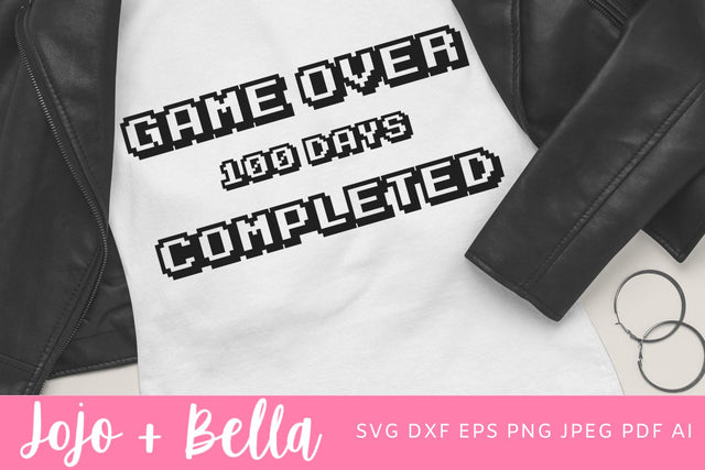 100 Days of School Svg, Gamer Svg, 100th Day of School Svg, School Svg, Kids Svg, Teacher, Svg Designs For Cricut, Sublimation Designs SVG Jojo&Bella 