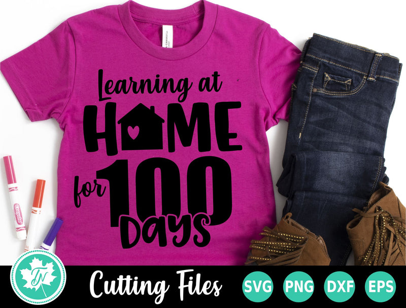 100 Days of School SVG | Learning at Home for 100 Days SVG TrueNorthImagesCA 