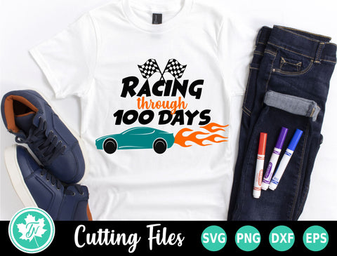 100 Days of School SVG | Racing Through 100 Days SVG TrueNorthImagesCA 