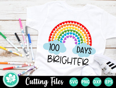 100 Days of School SVG | Rainbow SVG | 100 Days Brighter SVG TrueNorthImagesCA 