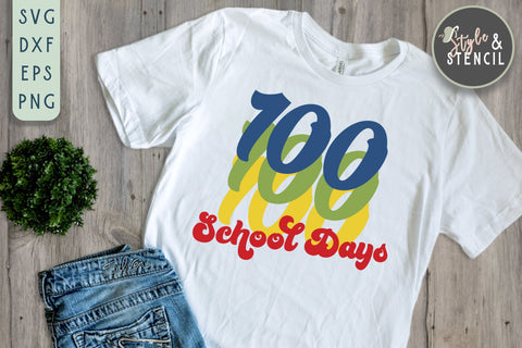 100 Days of School SVG Retro - 100 Days Teacher SVG Style and Stencil 