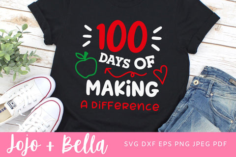 100 Days of School Svg, Teacher Svg, Svg, School Svg, Kids Svg, Teacher, Svg Designs For Cricut, Sublimation Designs Downloads SVG Jojo&Bella 