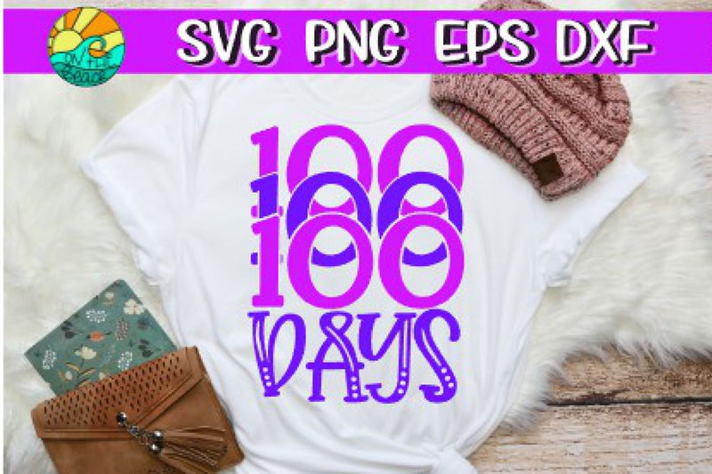 100 Days - School - SVG PNG EPS DXF SVG On the Beach Boutique 
