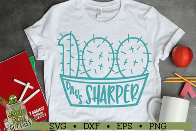 100 Days Sharper Cactus SVG Crunchy Pickle 