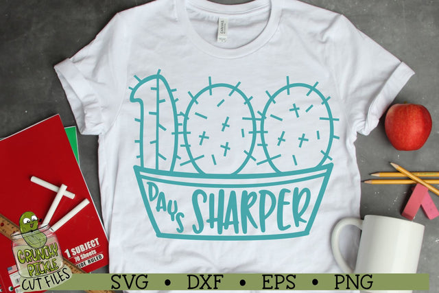 100 Days Sharper Cactus SVG Crunchy Pickle 