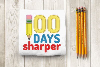 100 Days Sharper School Applique Embroidery Embroidery/Applique DESIGNS Designed by Geeks 