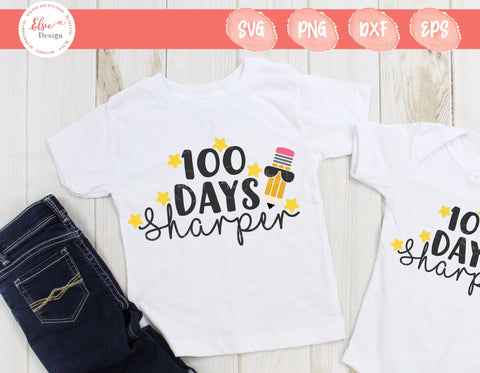 100 Days Sharper - SVG, PNG, DXF, EPS SVG Elsie Loves Design 