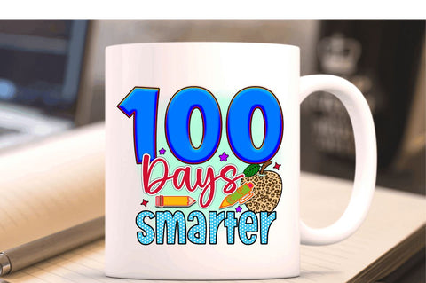 100 days smarter Sublimation PNG, 100 Days Of School Sublimation Design Sublimation Regulrcrative 