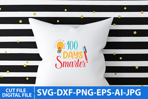100 Days Smarter SVG Cut File, 100 Days of School SVG Design SVG BlackCatsMedia 