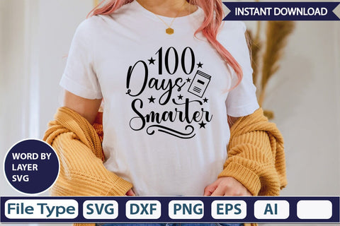 100 Days Smarter SVG Design SVGs,Quotes and Sayings,Food & Drink,On Sale, Print & Cut SVG DesignPlante 503 