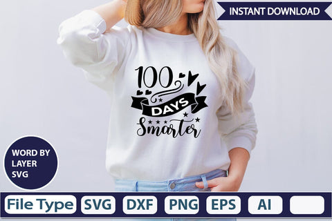 100 Days Smarter SVG Design SVGs,Quotes and Sayings,Food & Drink,On Sale, Print & Cut SVG DesignPlante 503 