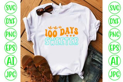 100 Days Sweeter Retro SVG SVG Syaman 