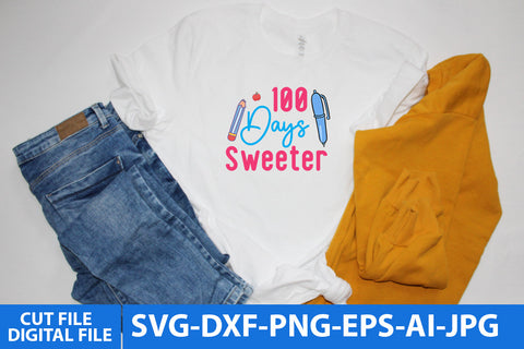 100 Days Sweeter SVG Cut File SVG BlackCatsMedia 