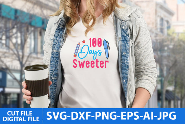 100 Days Sweeter SVG Cut File SVG BlackCatsMedia 