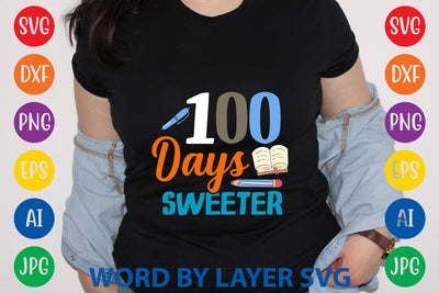 100 Days Sweeter, SVG CUT FILE SVG Rafiqul20606 