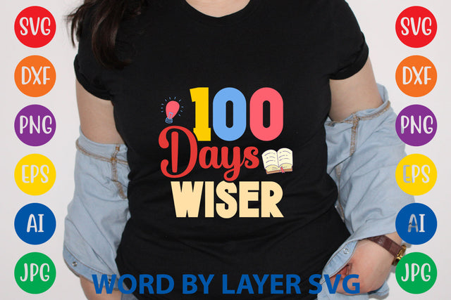100 Days Wiser, SVG CUT FILE SVG Rafiqul20606 
