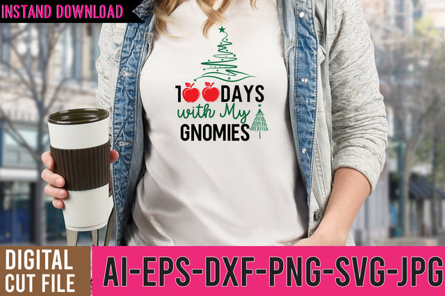 100 Days With My Gnomies SVG Cut File, Gnome SVG Bundle SVG BlackCatsMedia 