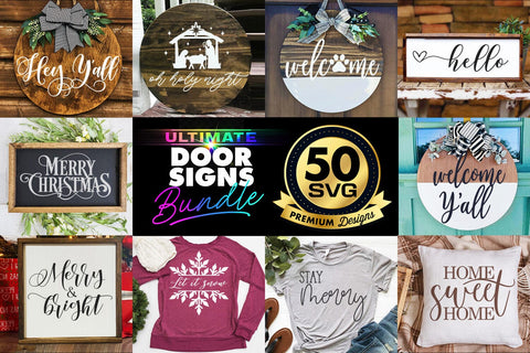 100 Door Signs MEGA Bundle | BEST SELLER | All year SVG SVG The Vintage Signs Shop 
