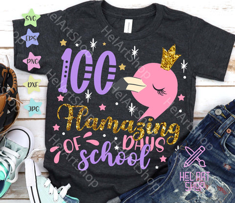 100 Flamazing Days SVG, 100th day svg, 100 days school svg SVG _HelArtShop_ 