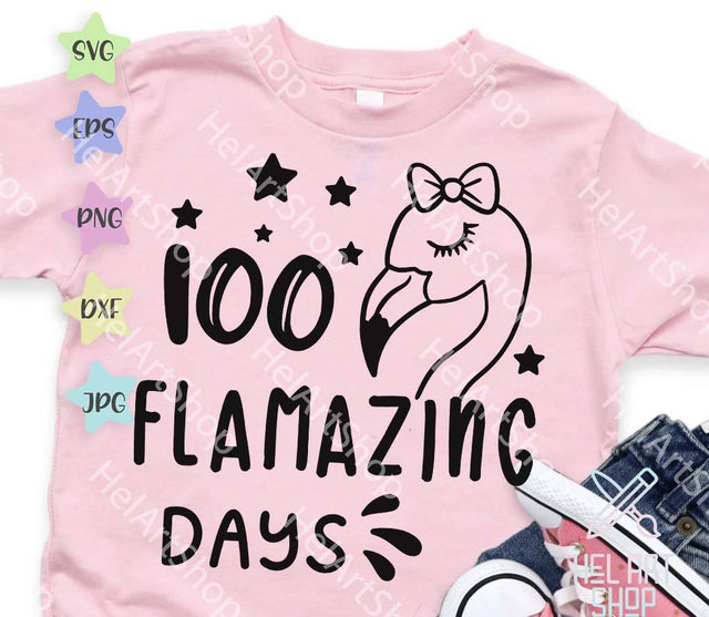 100 Flamazing Days SVG, 100th day svg, 100 days school svg SVG _HelArtShop_ 