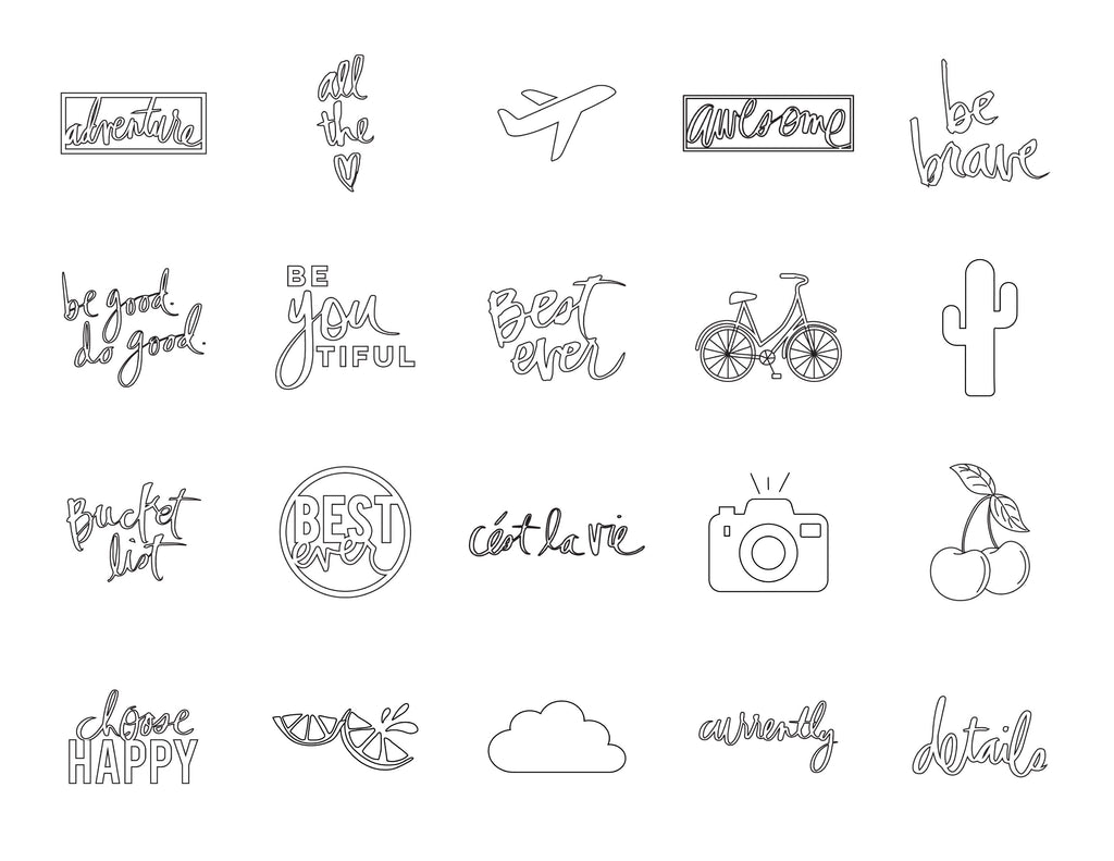 100 Single Line Design Bundle by Heidi Swapp