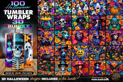 100 Halloween Tumbler Wraps Mega Bundle SVG The Vintage Signs Shop 