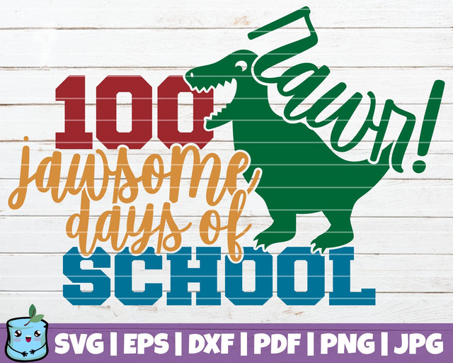 100 Jawsome Days Of School SVG MintyMarshmallows 