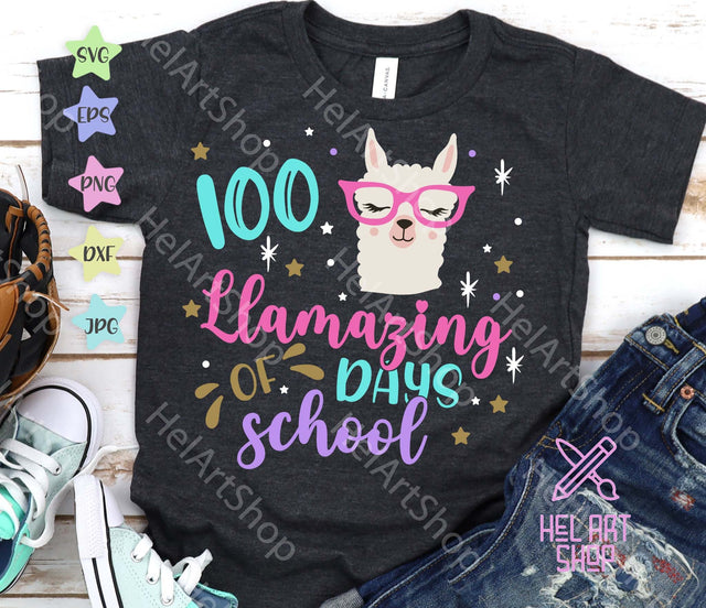 100 Llamazing Days SVG, 100th day svg, 100 days school svg SVG _HelArtShop_ 