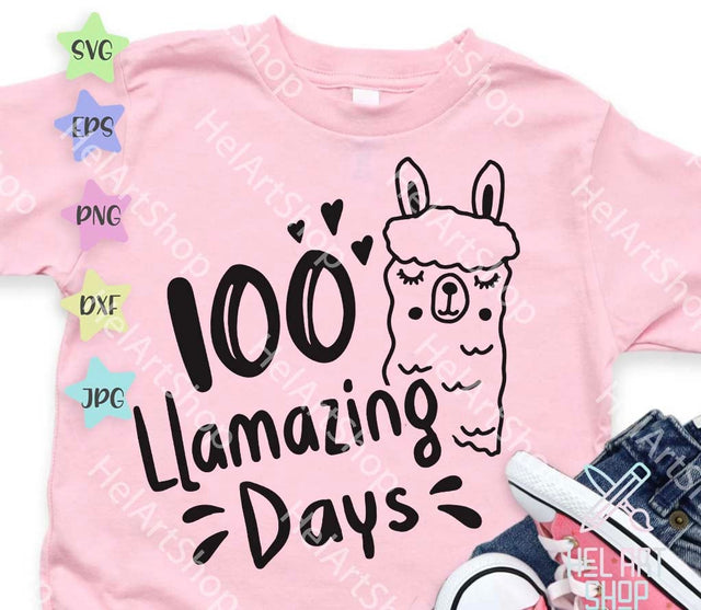 100 Llamazing Days SVG, 100th day svg, 100 days school svg SVG _HelArtShop_ 