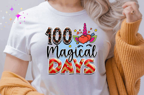 100 magical days Sublimation PNG, Unicorn Sublimation Design Sublimation Regulrcrative 
