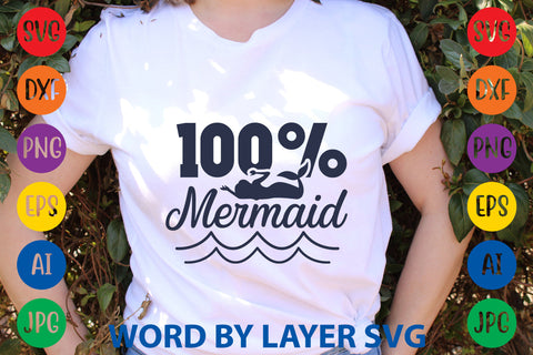 100% Mermaid, Mermaid SVG Design SVG Rafiqul20606 