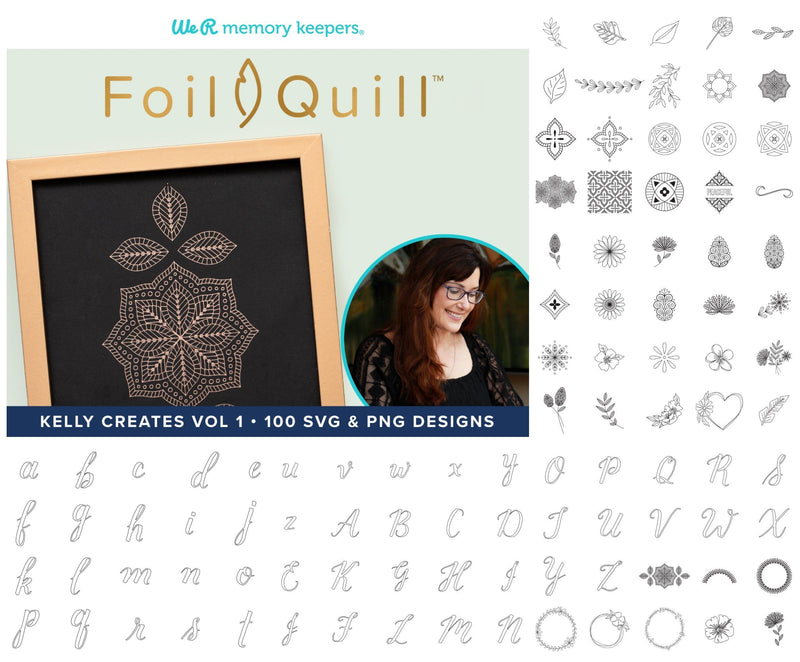 100 Single Line SVG Design Bundle for Foil Quill (Kelly Creates Vol 1) SVG We R Memory Keeper's Foil Quill 