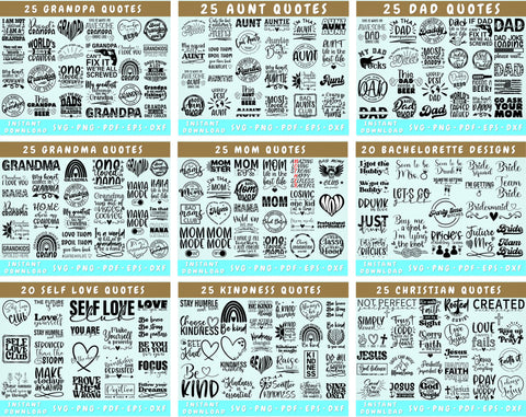 1000+ SVG Quotes Bundle, Big Quotes SVG Bundle, SVG Sayings, SVG Designs For Shirts, Mugs, Mega Svg Bundle For Cricut, Silhoutte SVG HappyDesignStudio 