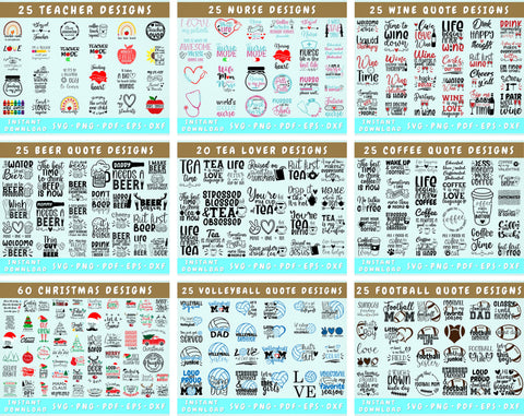 1000+ SVG Quotes Bundle, Big Quotes SVG Bundle, SVG Sayings, SVG Designs For Shirts, Mugs, Mega Svg Bundle For Cricut, Silhoutte SVG HappyDesignStudio 