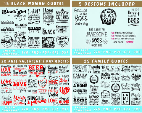 1000+ SVG Quotes Bundle, Big Quotes SVG Bundle, SVG Sayings, SVG Designs For Shirts, Mugs, Mega Svg Bundle For Cricut, Silhoutte SVG HappyDesignStudio 