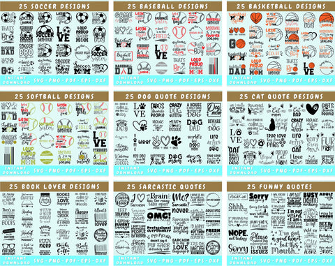 1000+ SVG Quotes Bundle, Big Quotes SVG Bundle, SVG Sayings, SVG Designs For Shirts, Mugs, Mega Svg Bundle For Cricut, Silhoutte SVG HappyDesignStudio 