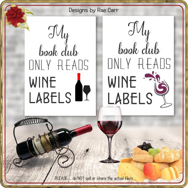 1006 Book Wine Club SVG Designs by Rae 